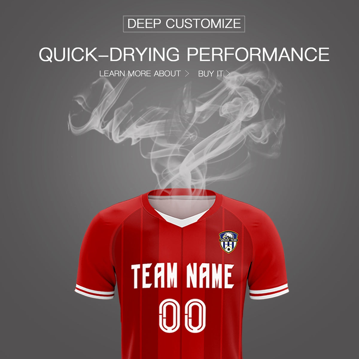 Custom Red Classic Striped Personalized Football Kit Jersey