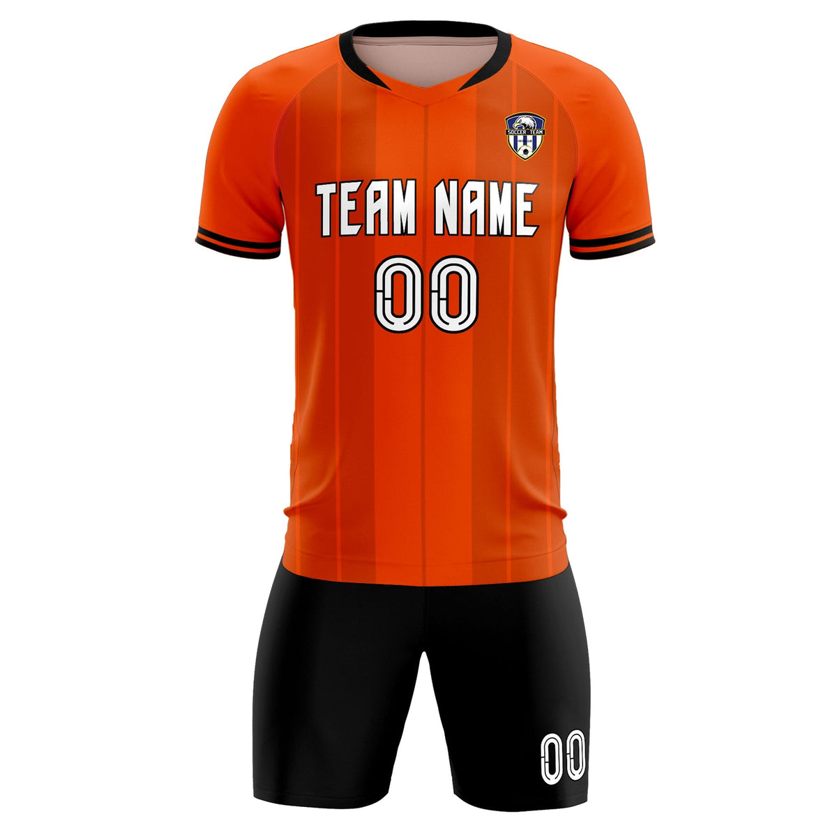 Custom Orange Classic Striped Personalized Football Kit Jersey