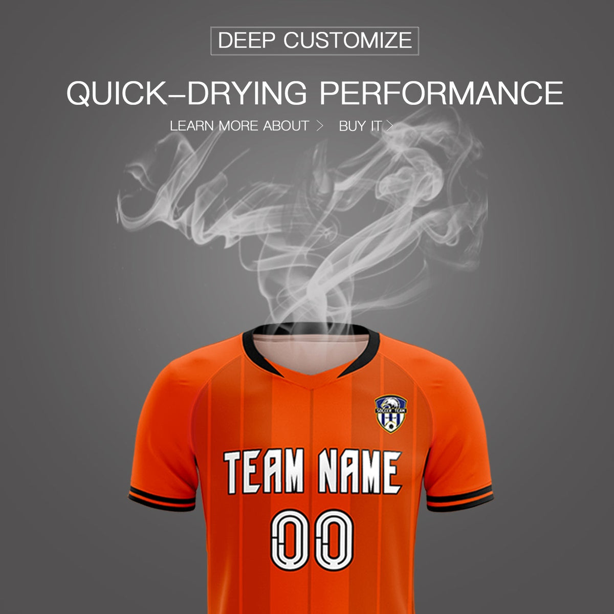 Custom Orange Classic Striped Personalized Football Kit Jersey