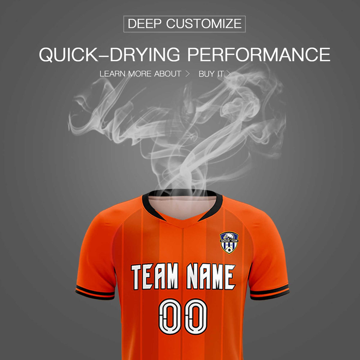 Custom Orange Classic Striped Personalized Football Kit Jersey