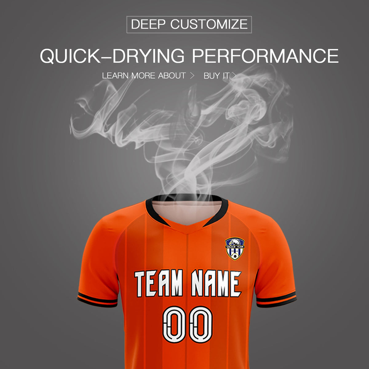 Custom Orange Classic Striped Personalized Football Kit Jersey