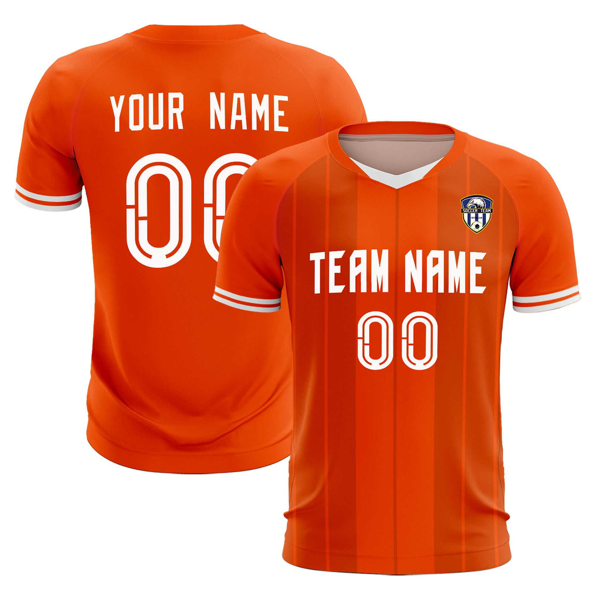 Custom Orange Classic Striped Personalized Football Kit Jersey