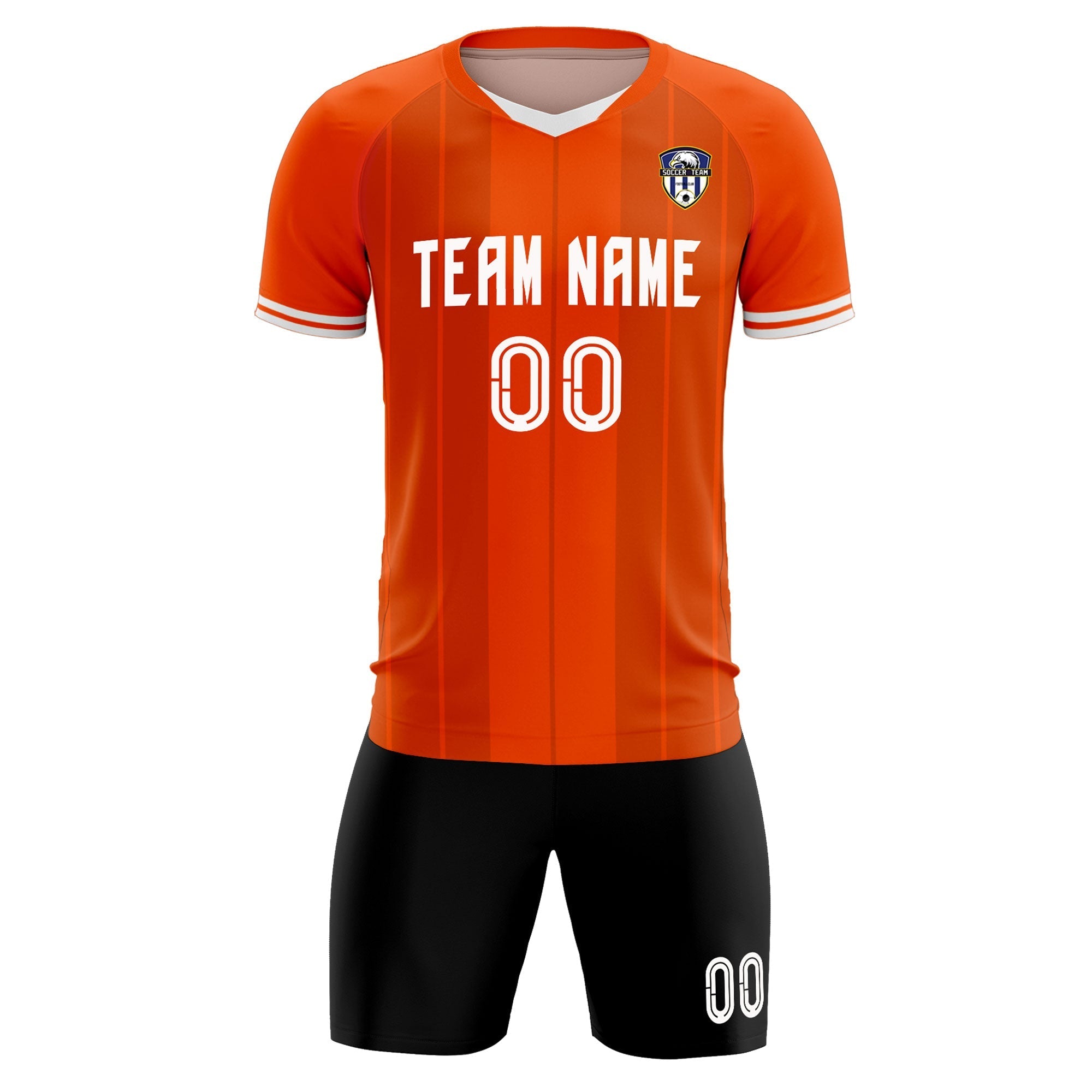 Custom Orange Classic Striped Personalized Football Kit Jersey