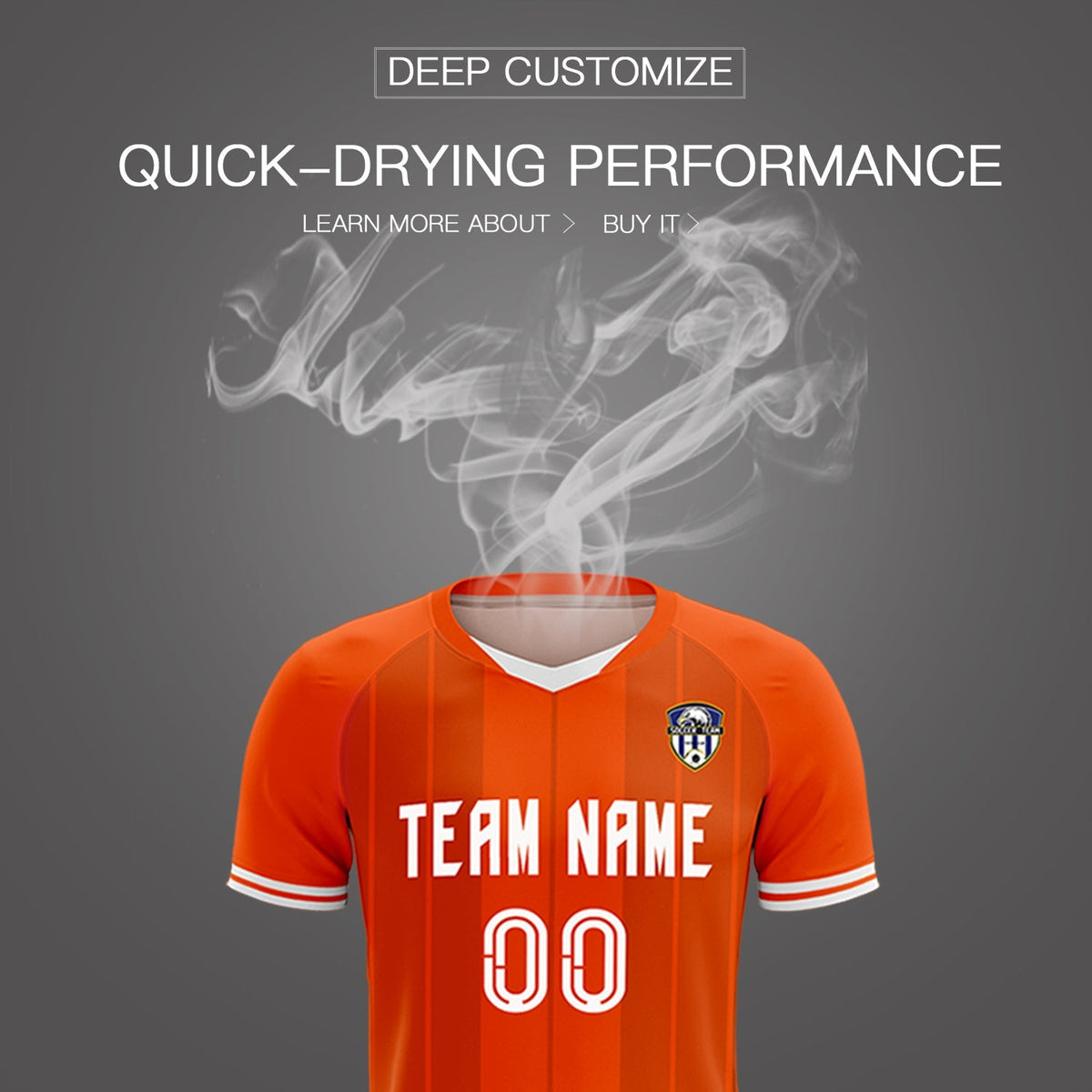 Custom Orange Classic Striped Personalized Football Kit Jersey