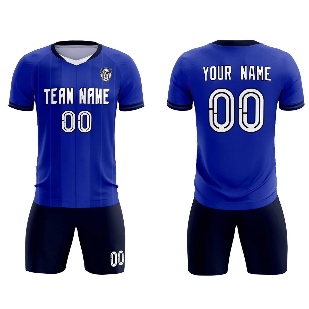 Custom Royal Classic Striped Personalized Football Kit Jersey