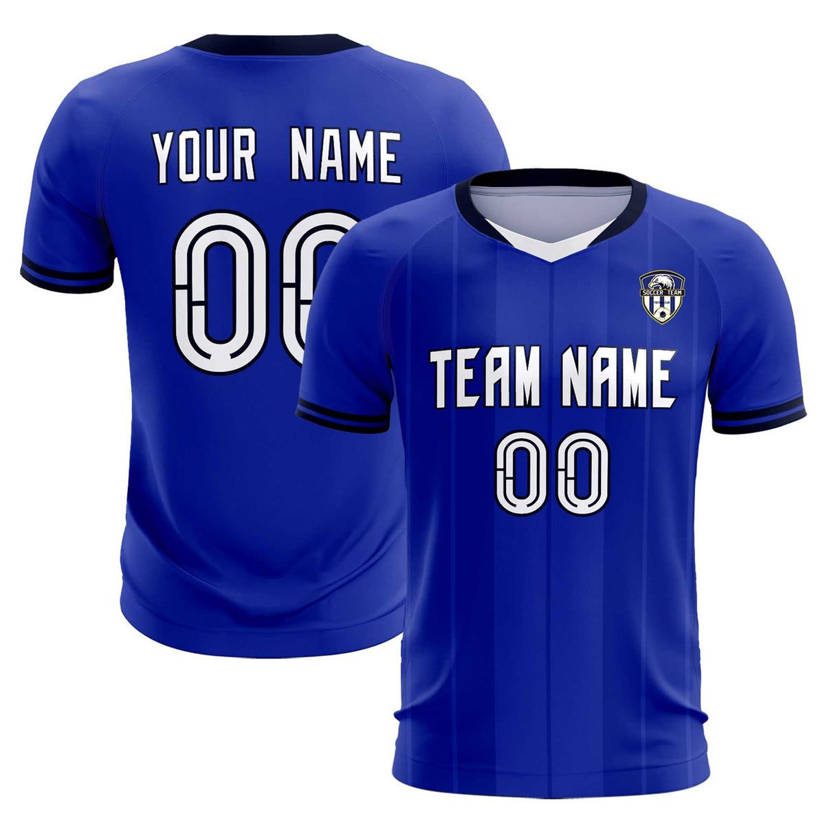 Custom Royal Classic Striped Personalized Football Kit Jersey