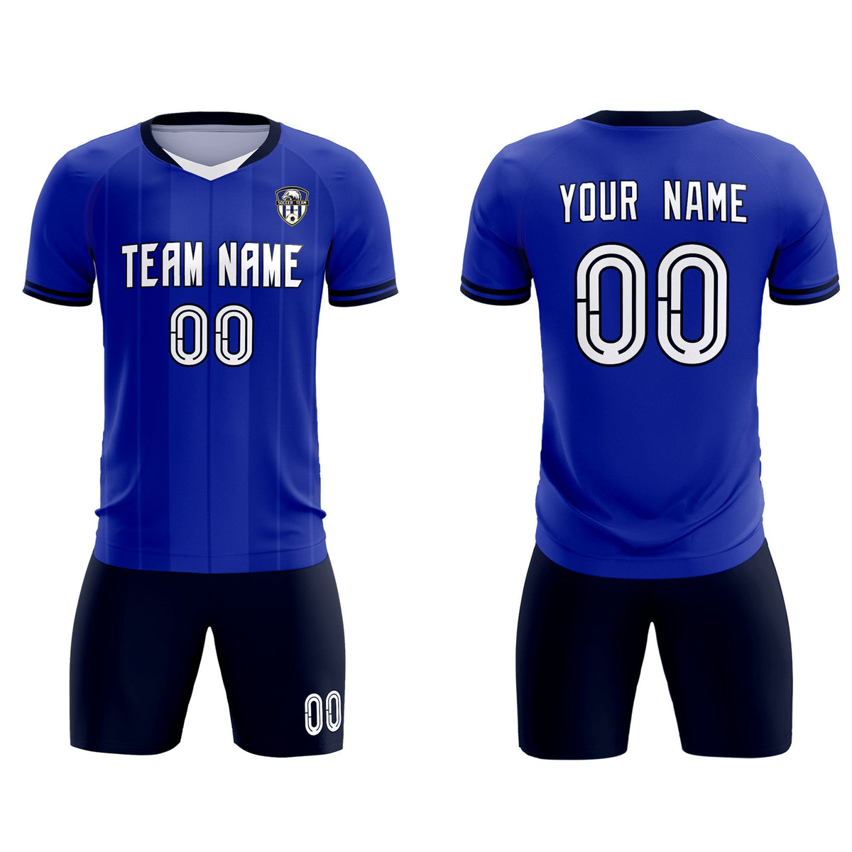Custom Royal Classic Striped Personalized Football Kit Jersey