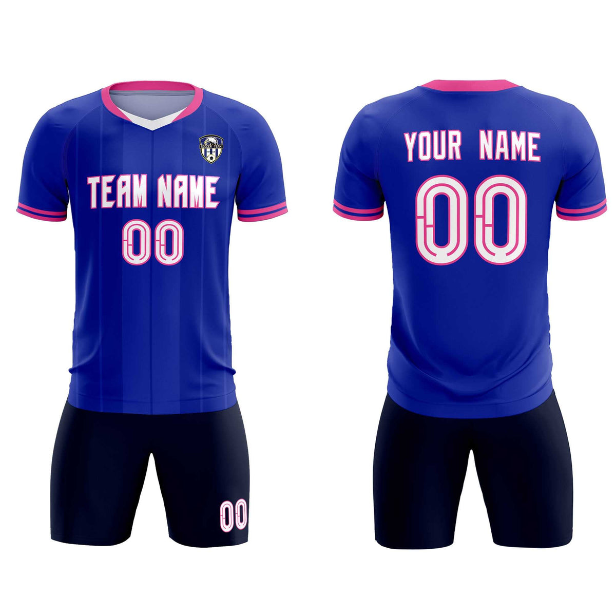 Custom Royal Classic Striped Personalized Football Kit Jersey
