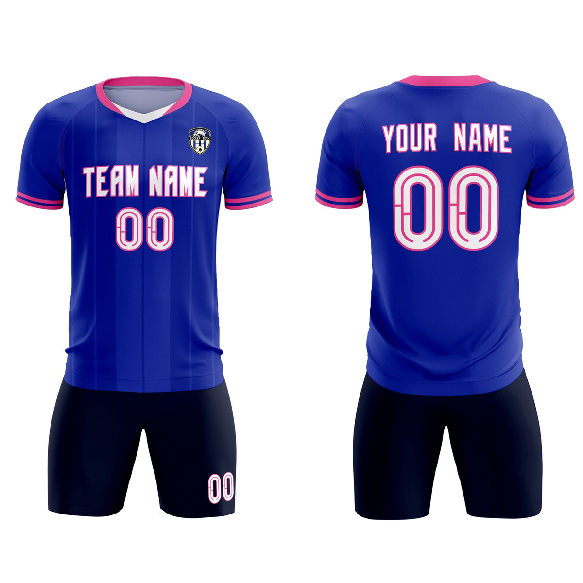Custom Royal Classic Striped Personalized Football Kit Jersey
