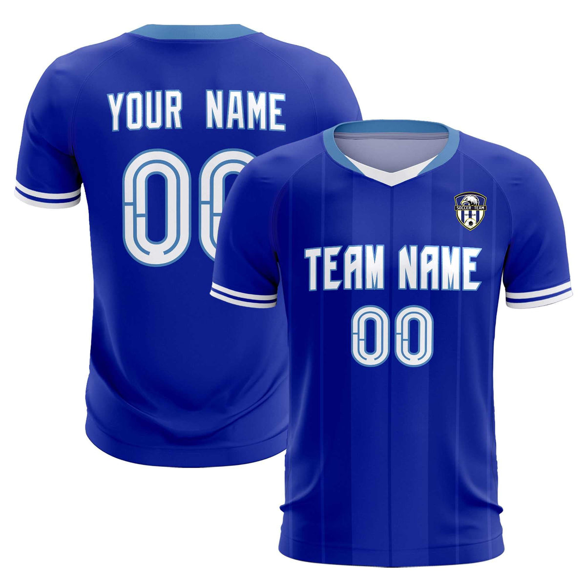 Custom Royal Classic Striped Personalized Football Kit Jersey