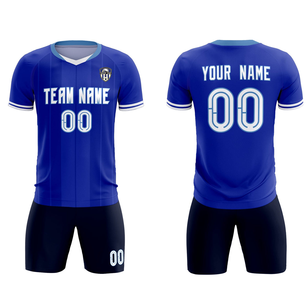 Custom Royal Classic Striped Personalized Football Kit Jersey