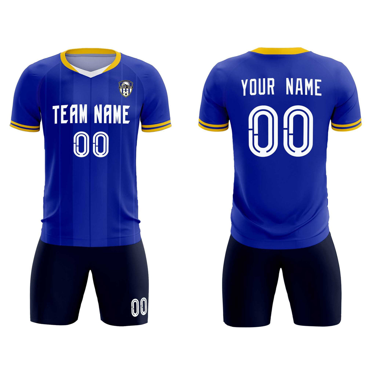Custom Royal Classic Striped Personalized Football Kit Jersey