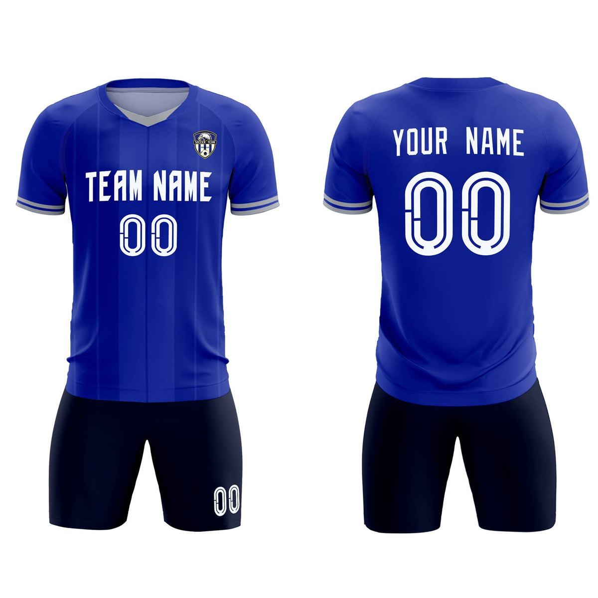 Custom Royal Classic Striped Personalized Football Kit Jersey
