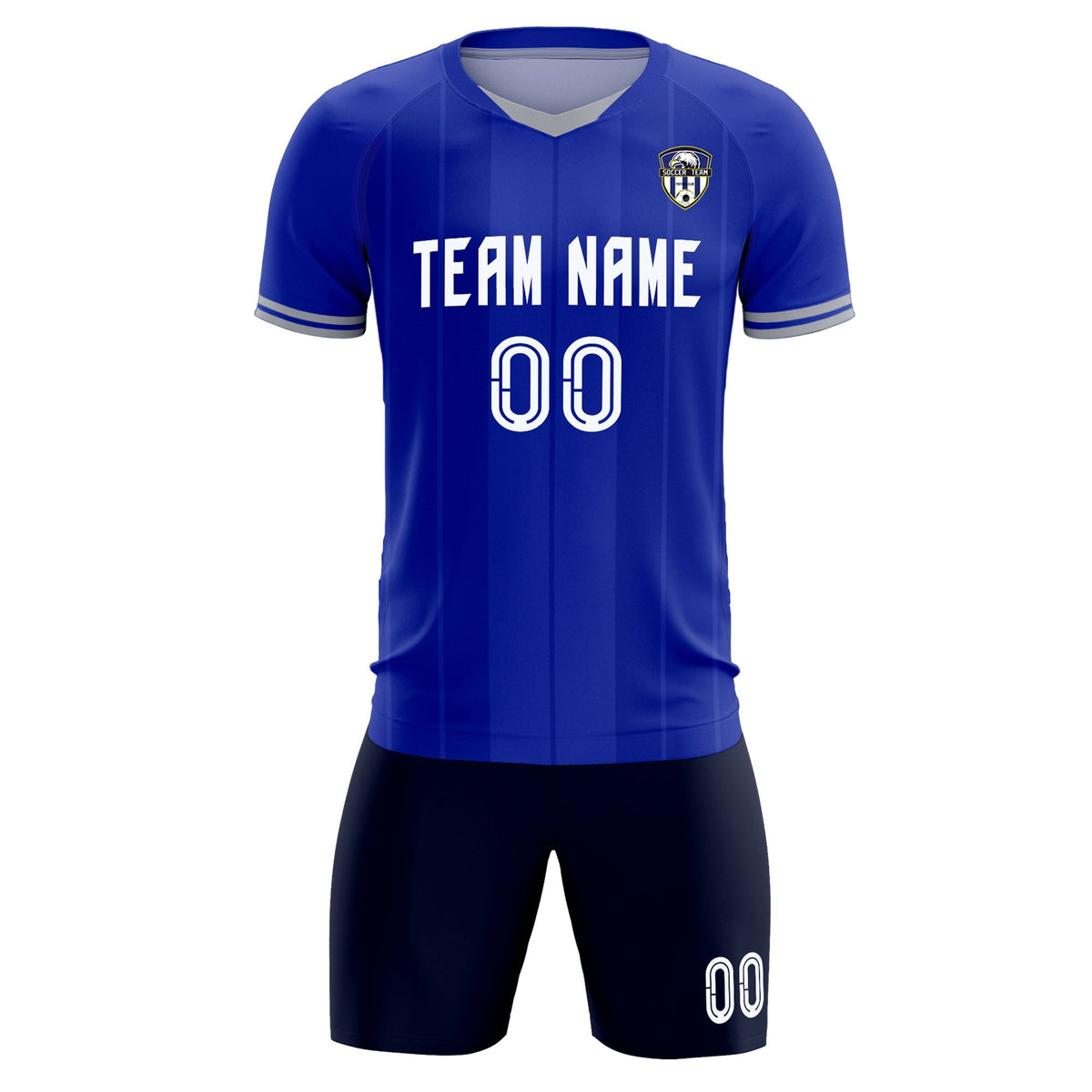 Custom Royal Classic Striped Personalized Football Kit Jersey