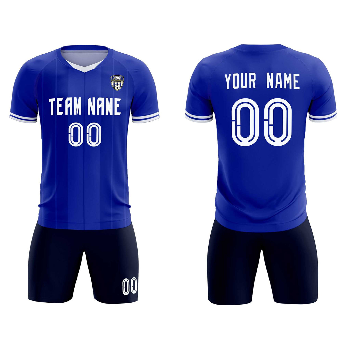 Custom Royal Classic Striped Personalized Football Kit Jersey