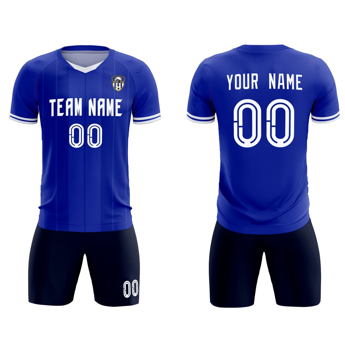 Custom Royal Classic Striped Personalized Football Kit Jersey