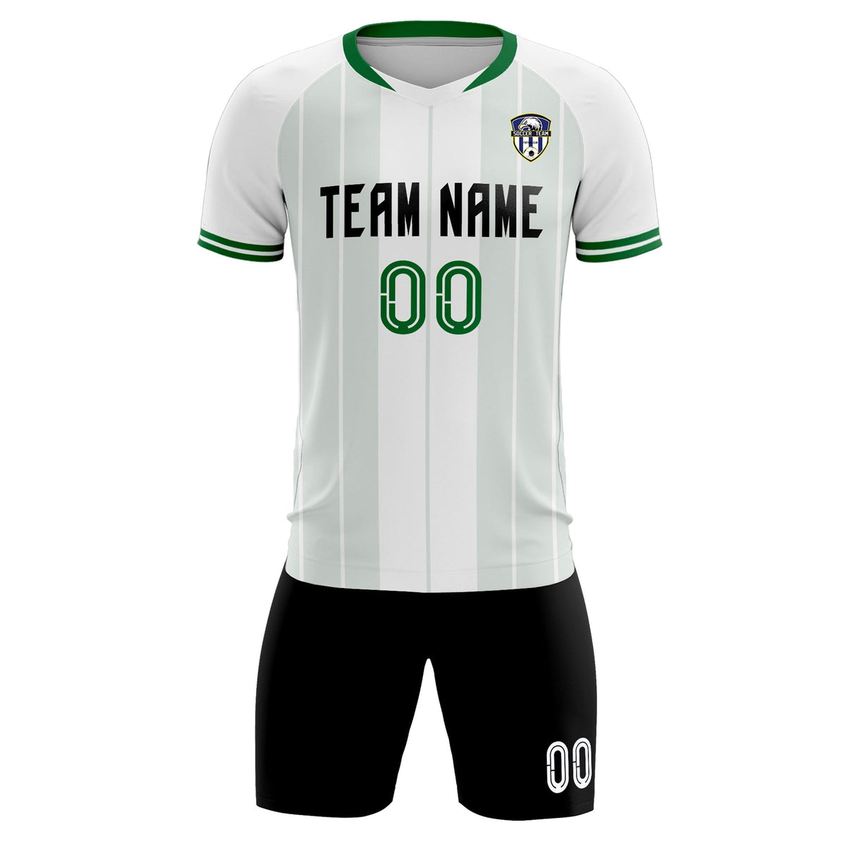 Custom White Classic Striped Personalized Football Kit Jersey