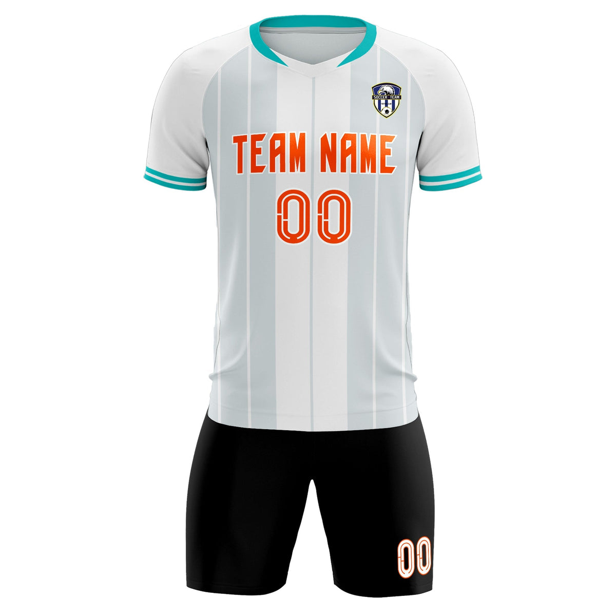 Custom White Classic Striped Personalized Football Kit Jersey