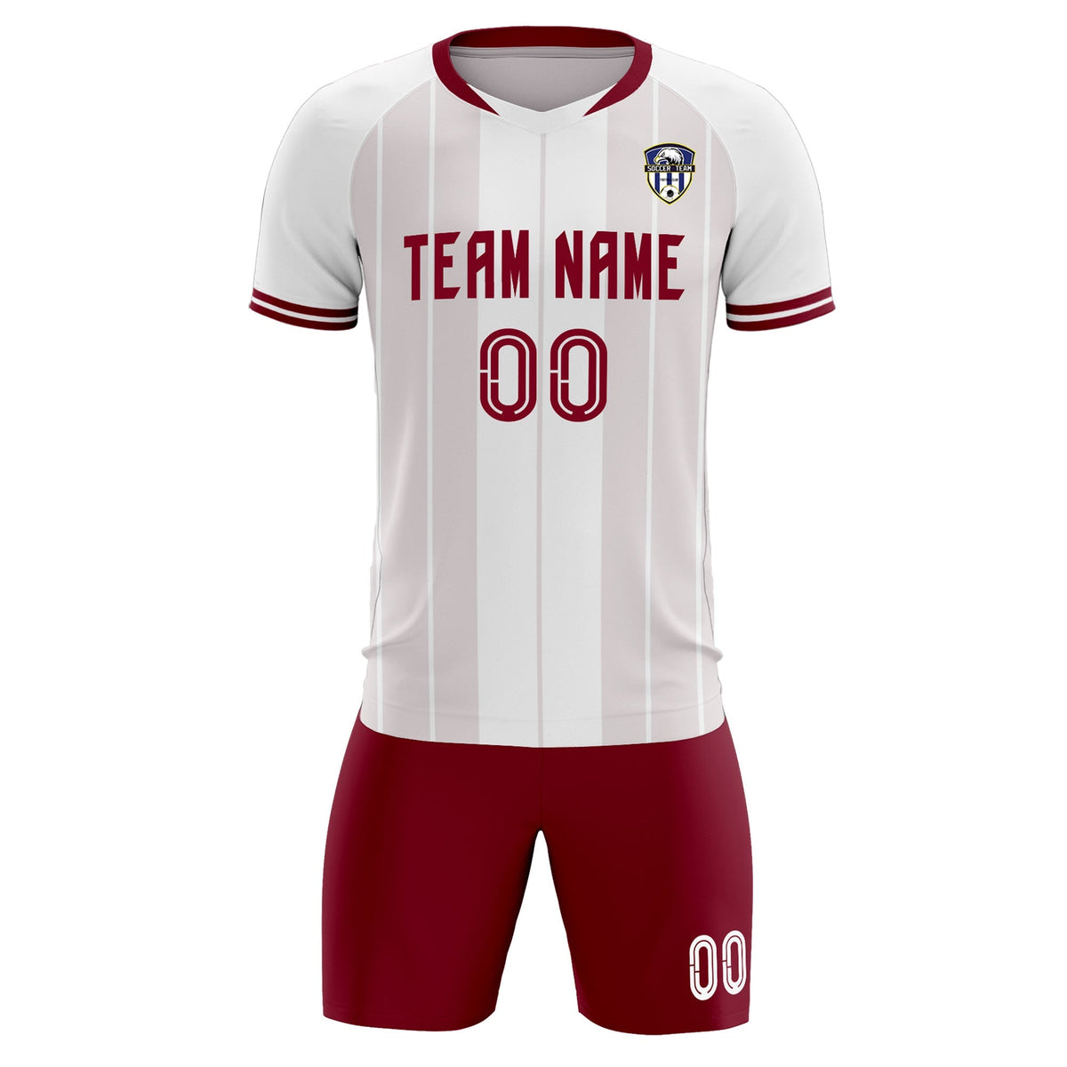 Custom White Classic Striped Personalized Football Kit Jersey