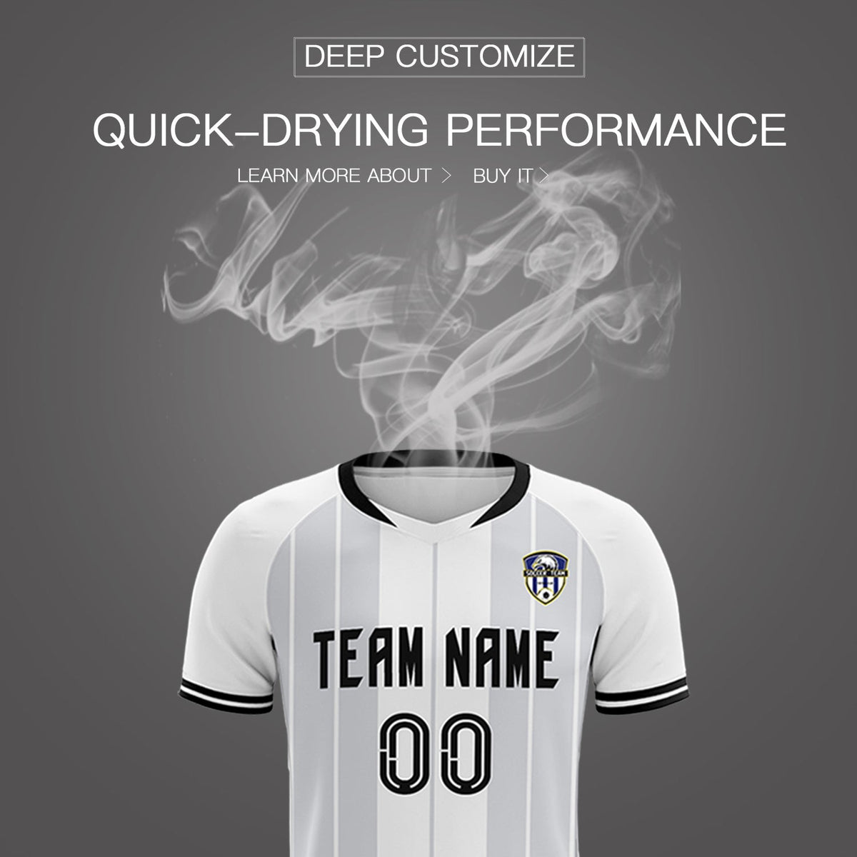 Custom White Classic Striped Personalized Football Kit Jersey
