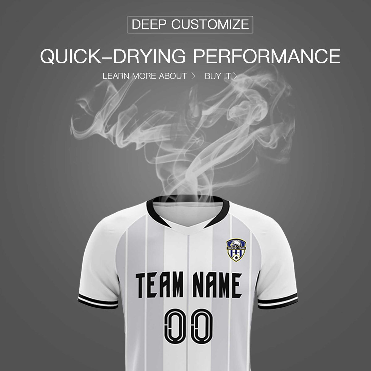 Custom White Classic Striped Personalized Football Kit Jersey