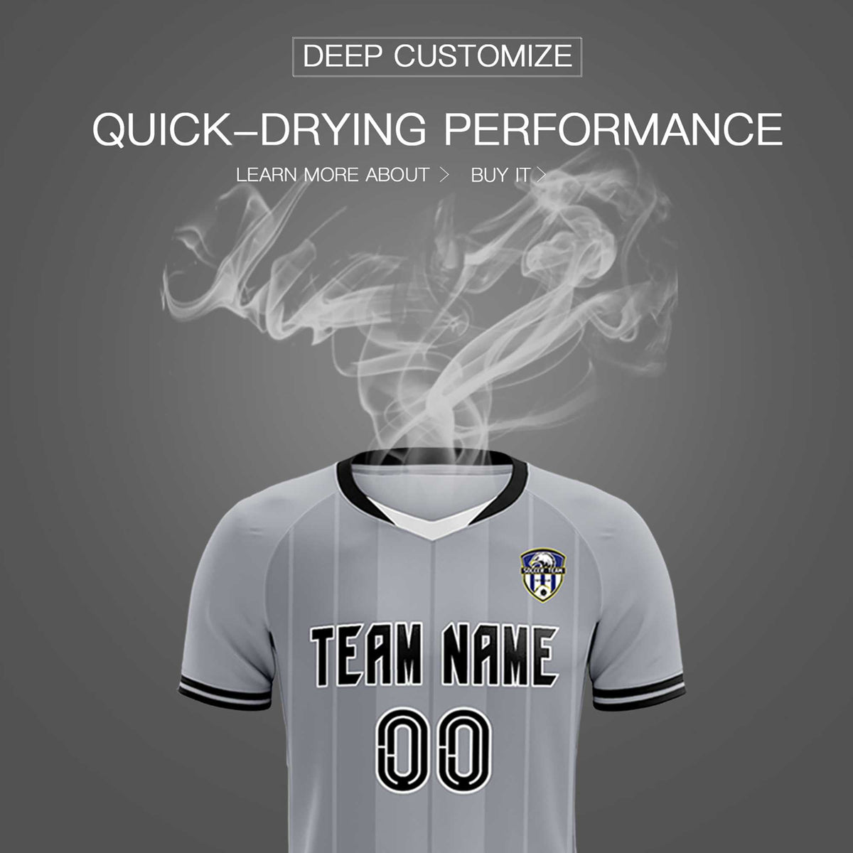 Custom Gray Classic Striped Personalized Football Kit Jersey