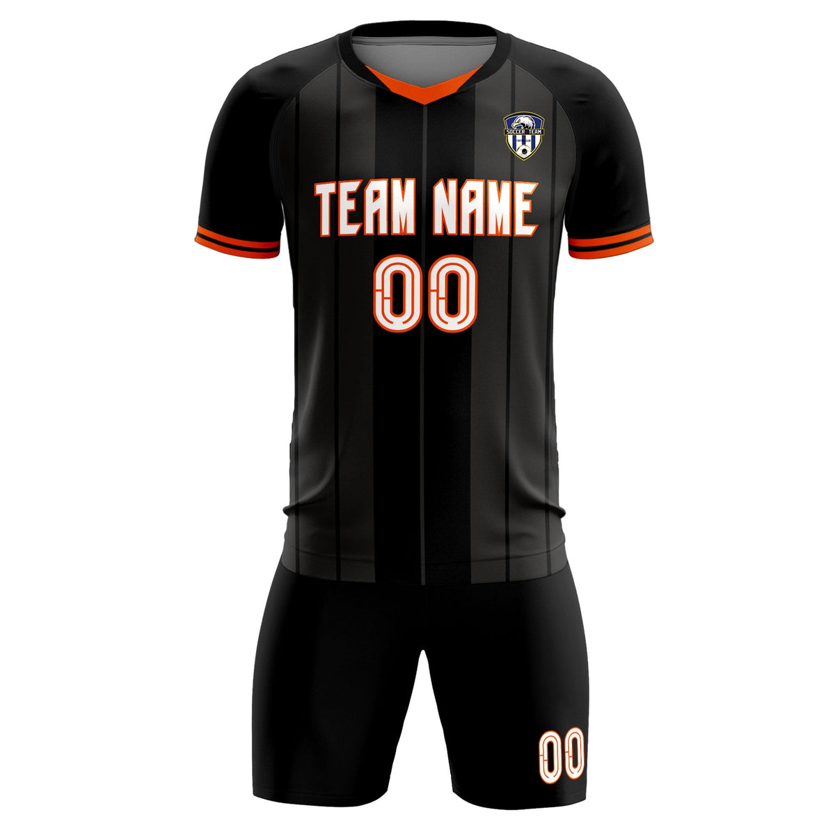 Custom Black Classic Striped Personalized Football Kit Jersey