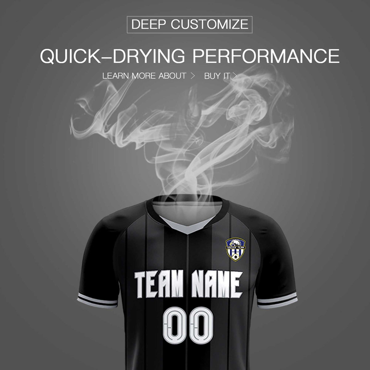 Custom Black Classic Striped Personalized Football Kit Jersey