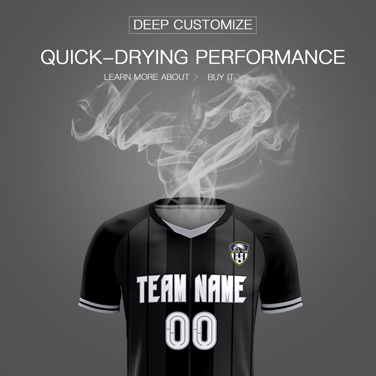 Custom Black Classic Striped Personalized Football Kit Jersey