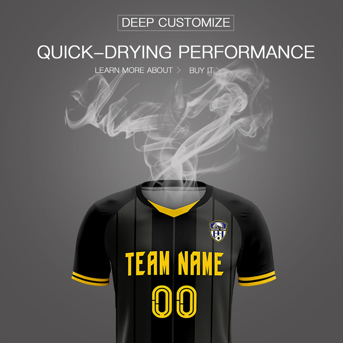 Custom Black Classic Striped Personalized Football Kit Jersey