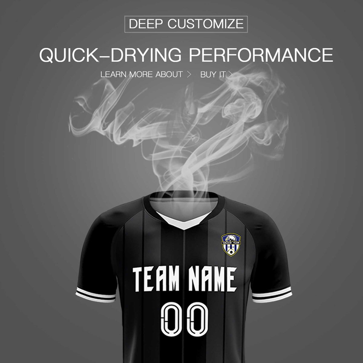 Custom Black Classic Striped Personalized Football Kit Jersey