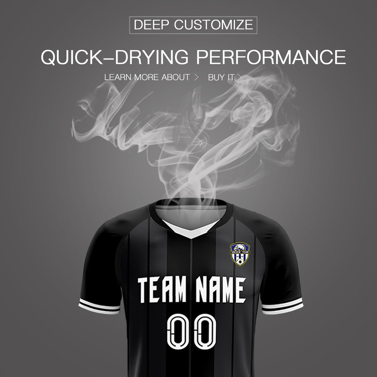 Custom Black Classic Striped Personalized Football Kit Jersey