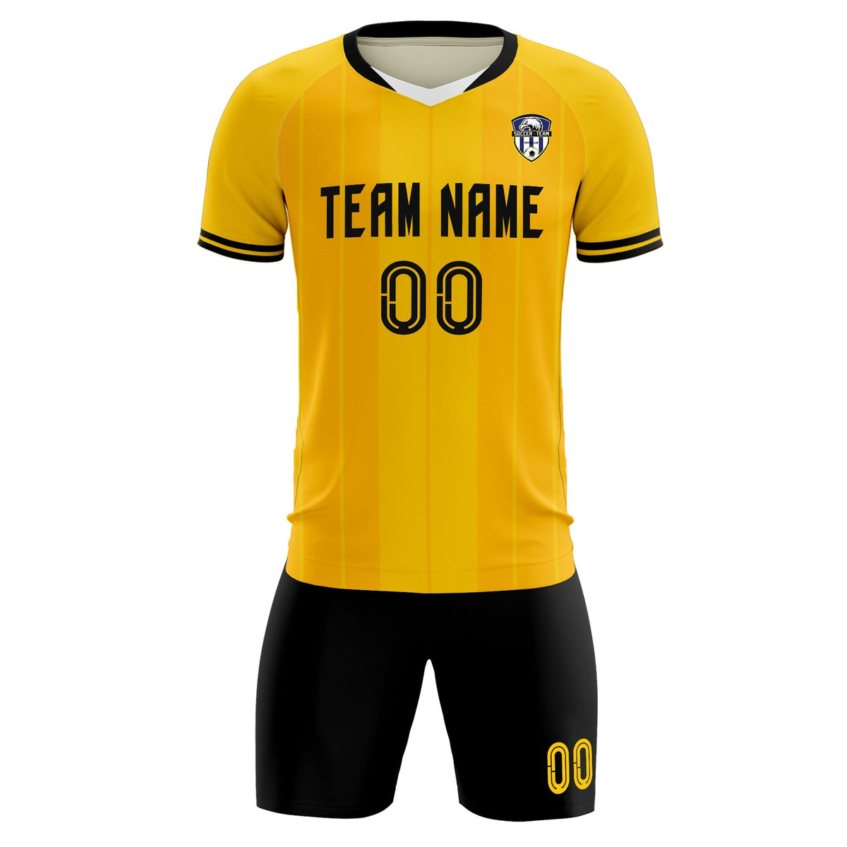 Custom Gold Classic Striped Personalized Football Kit Jersey