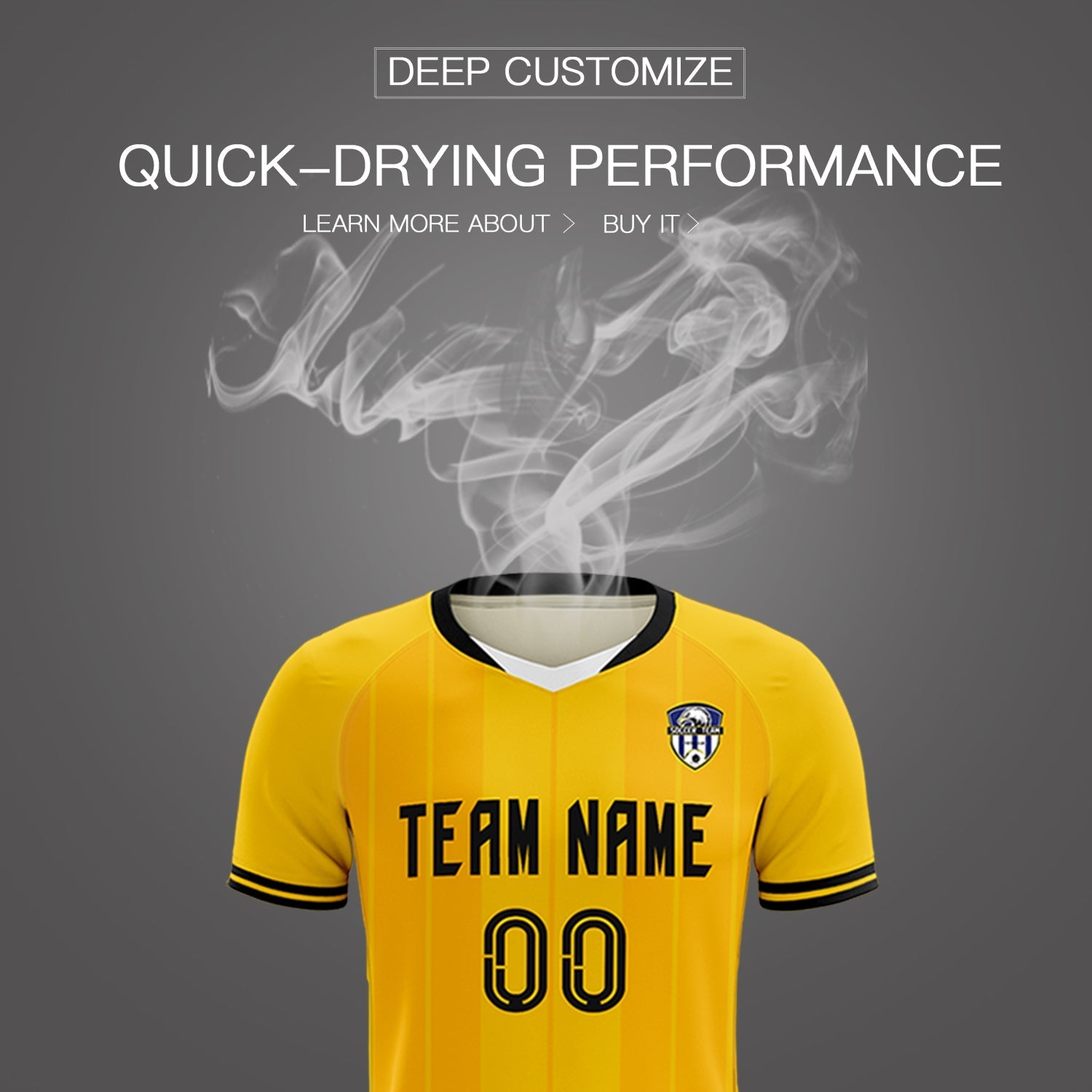 Custom Gold Classic Striped Personalized Football Kit Jersey