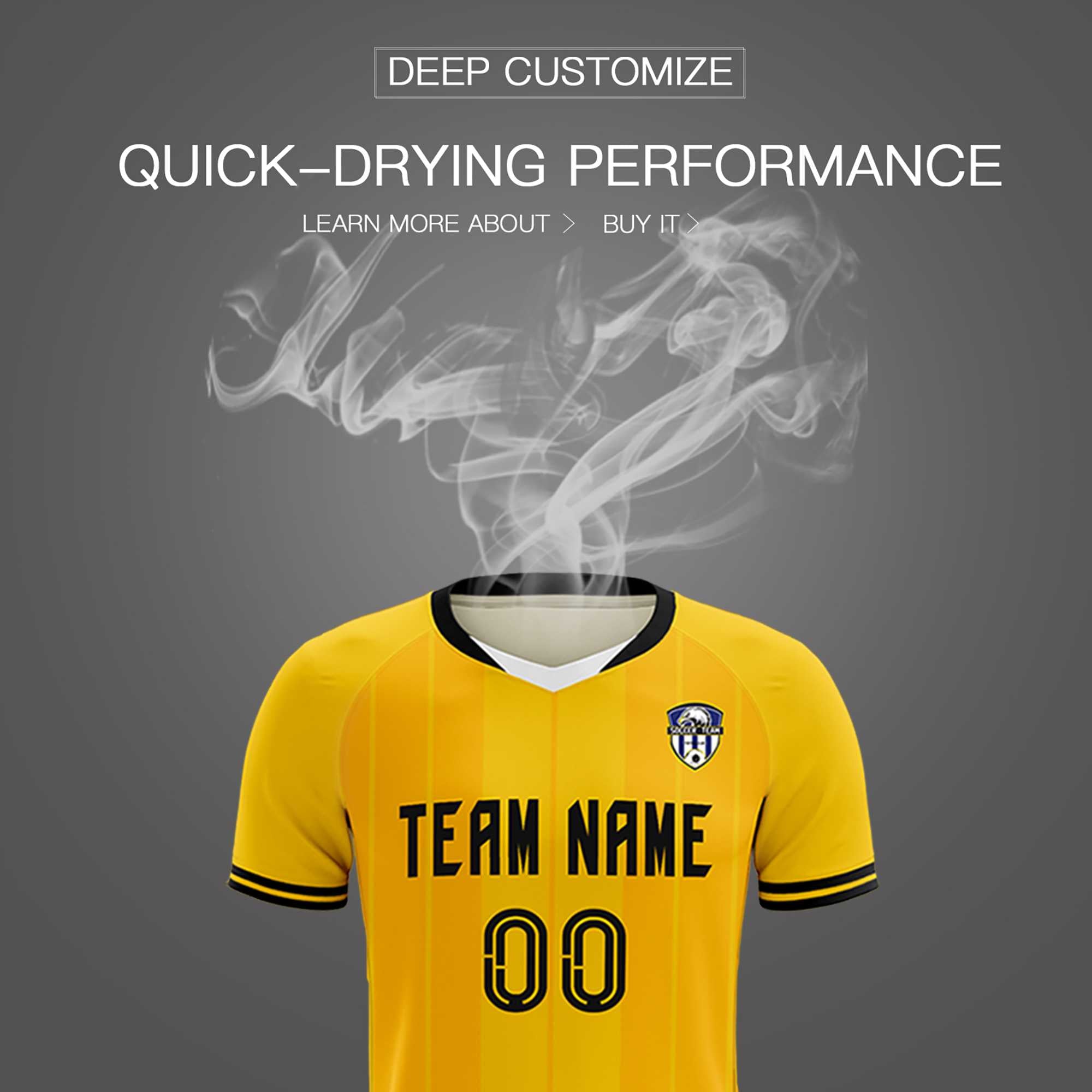 Custom Gold Classic Striped Personalized Football Kit Jersey