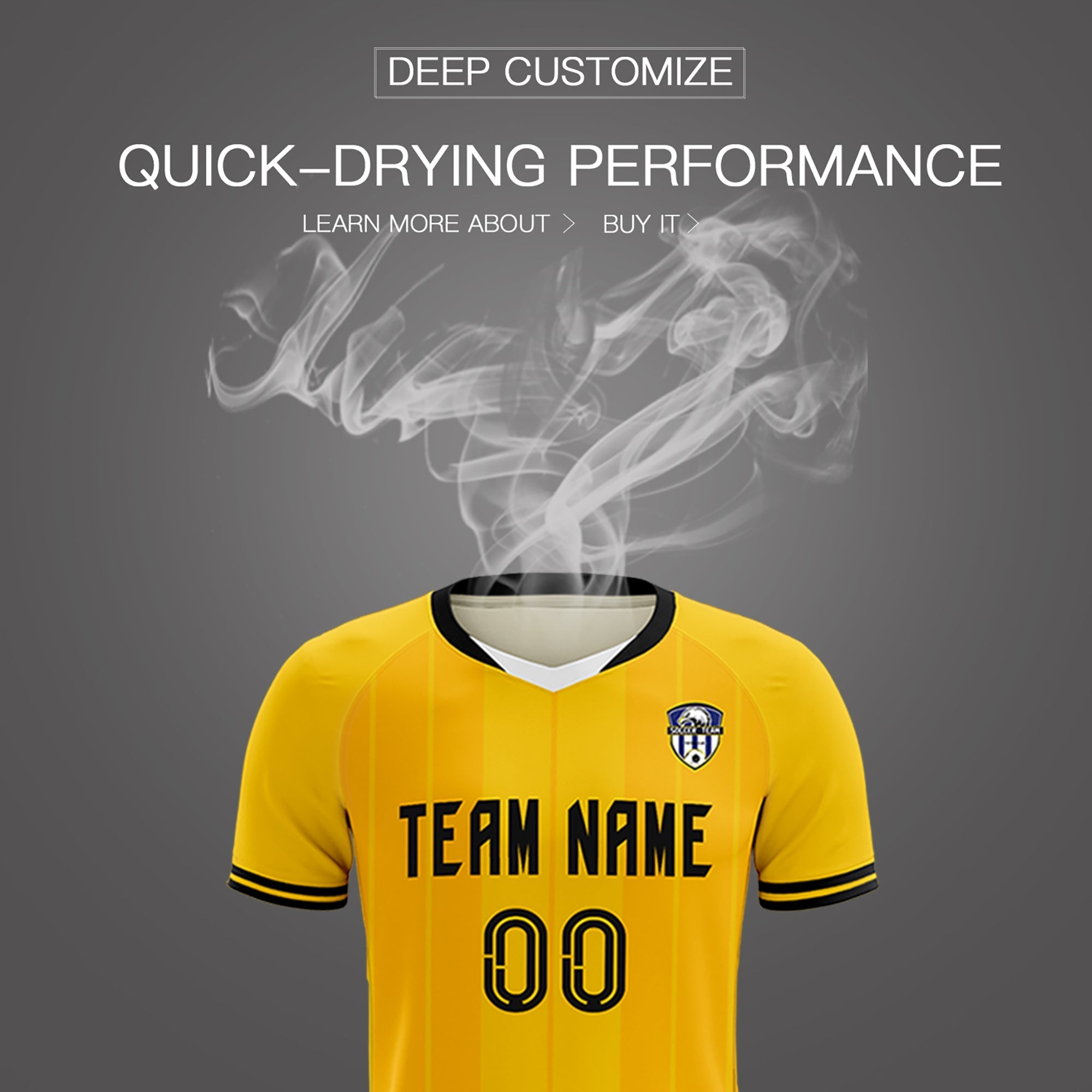 Custom Gold Classic Striped Personalized Football Kit Jersey