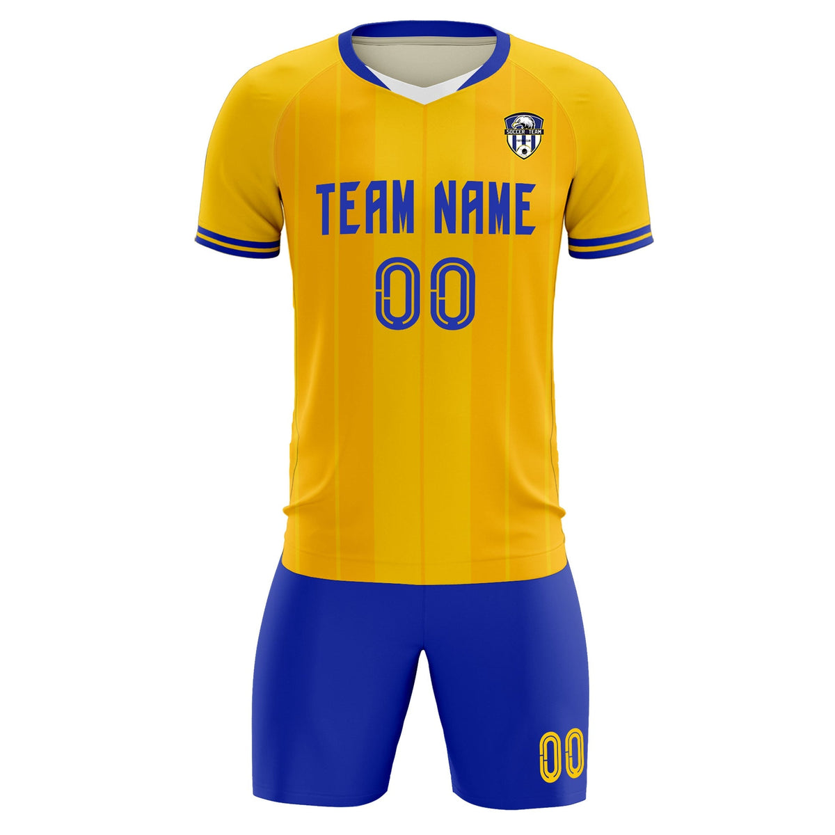 Custom Gold Classic Striped Personalized Football Kit Jersey