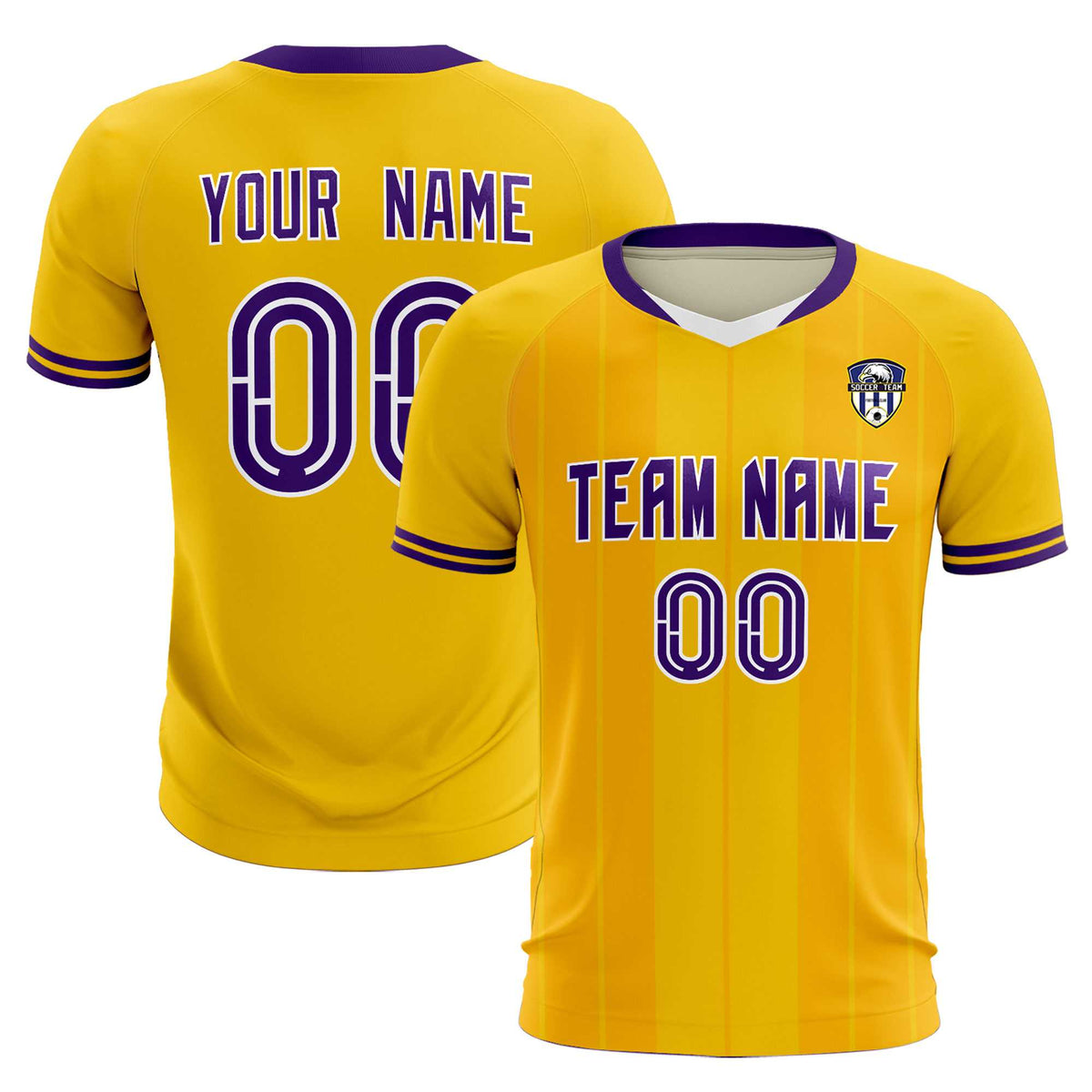 Custom Gold Classic Striped Personalized Football Kit Jersey