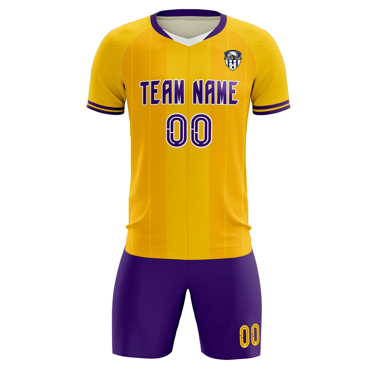 Custom Gold Classic Striped Personalized Football Kit Jersey