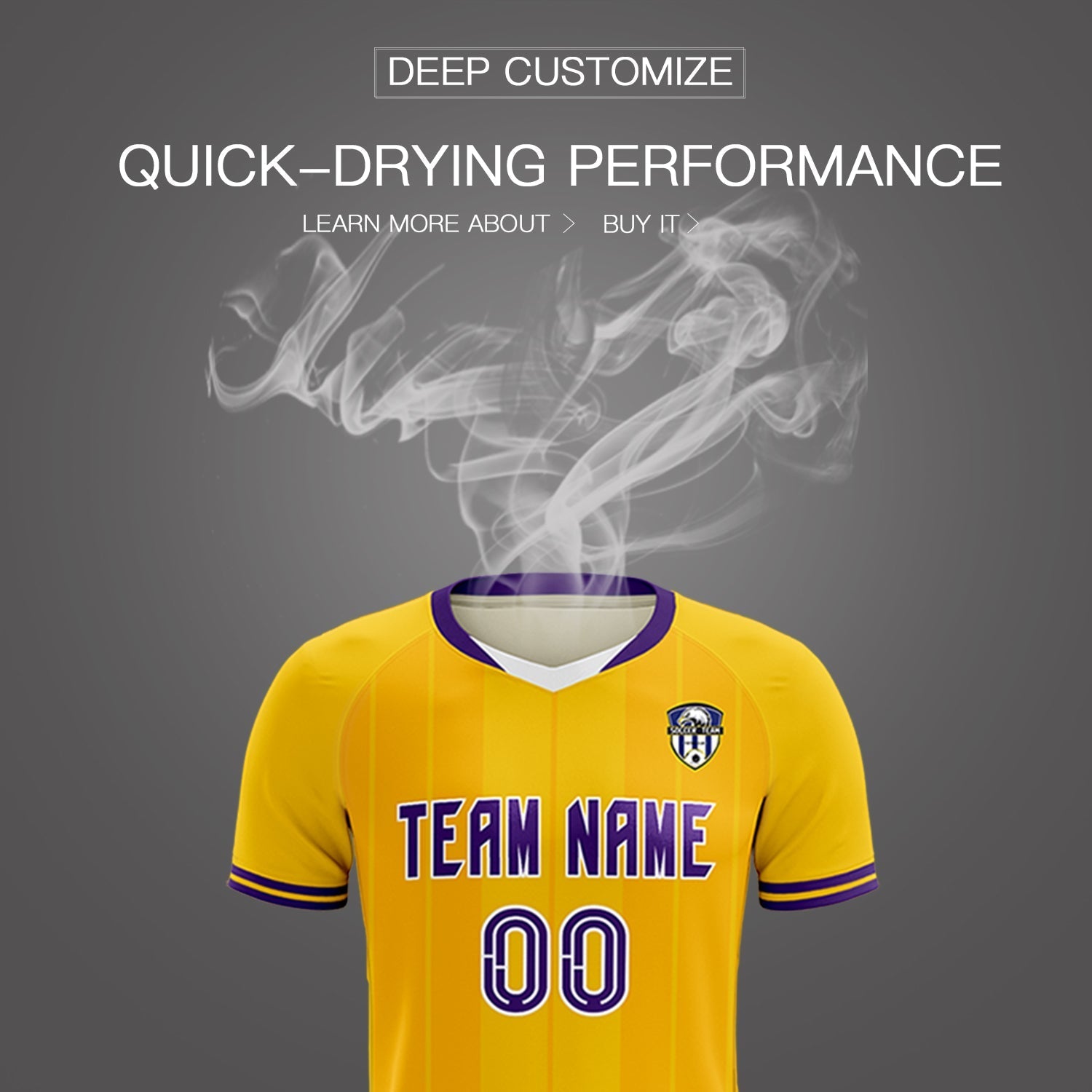 Custom Gold Classic Striped Personalized Football Kit Jersey