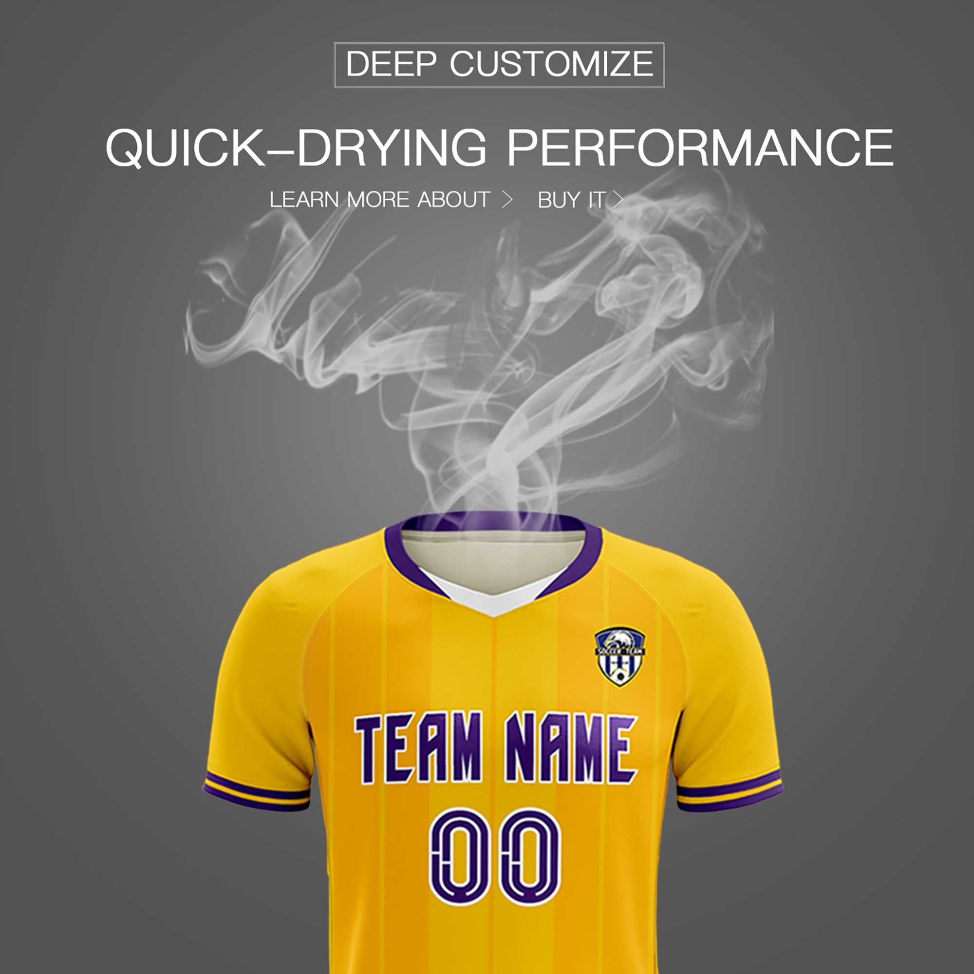 Custom Gold Classic Striped Personalized Football Kit Jersey