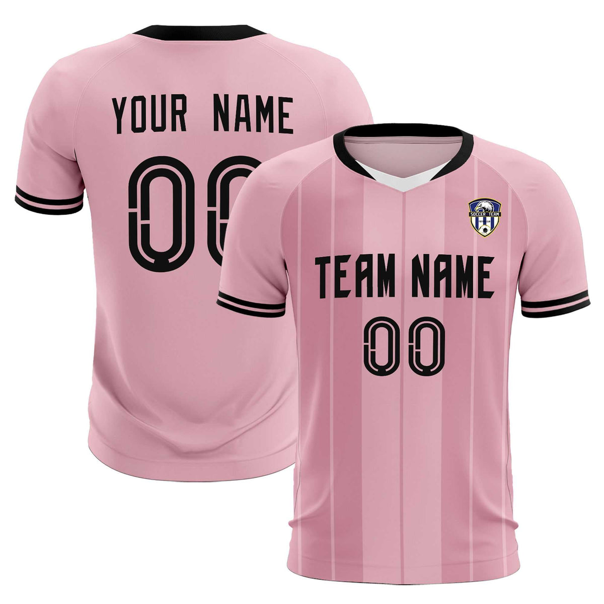 Custom Light Pink Classic Striped Personalized Football Kit Jersey
