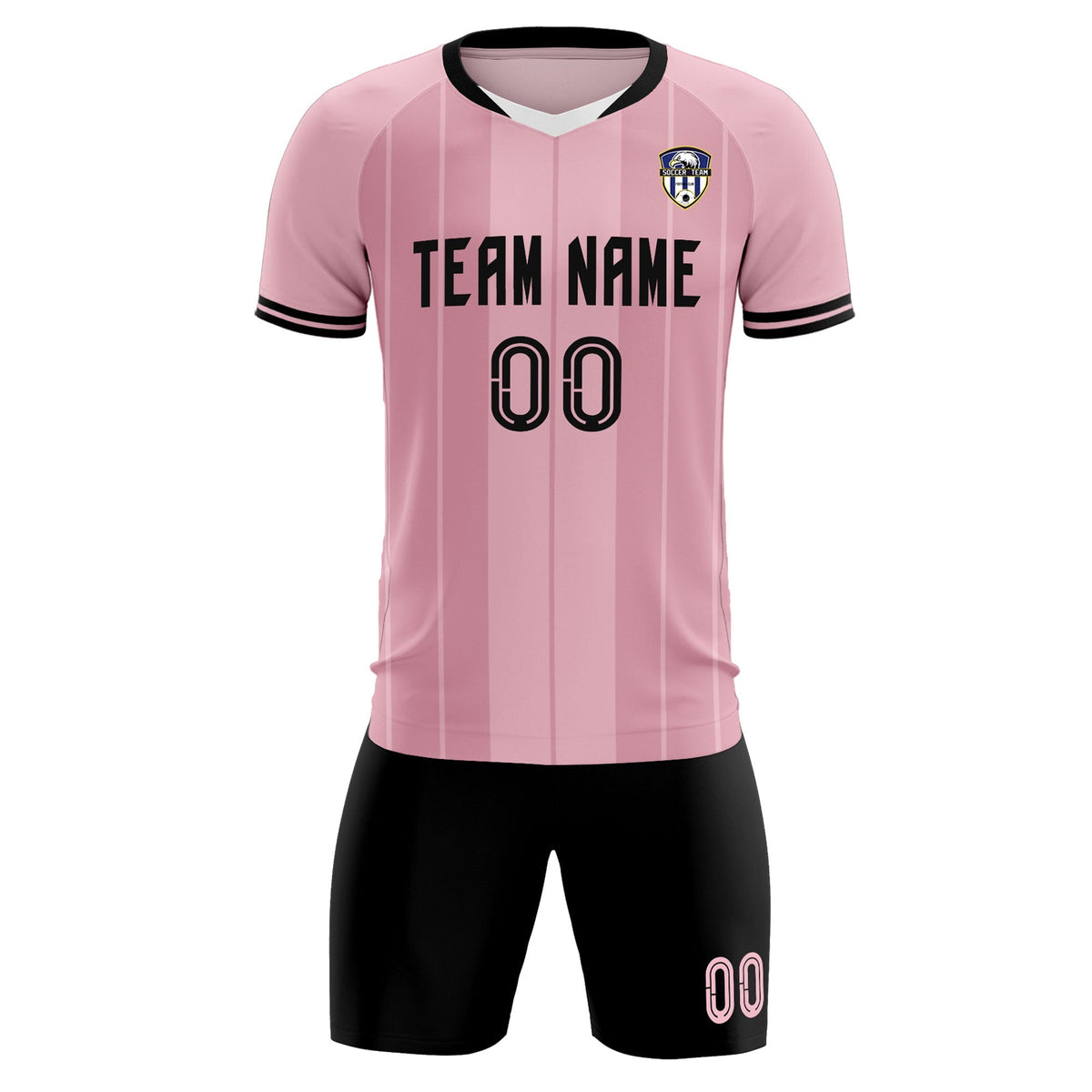Custom Light Pink Classic Striped Personalized Football Kit Jersey