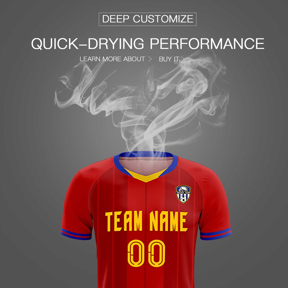 Custom Red Classic Striped Personalized Football Kit Jersey