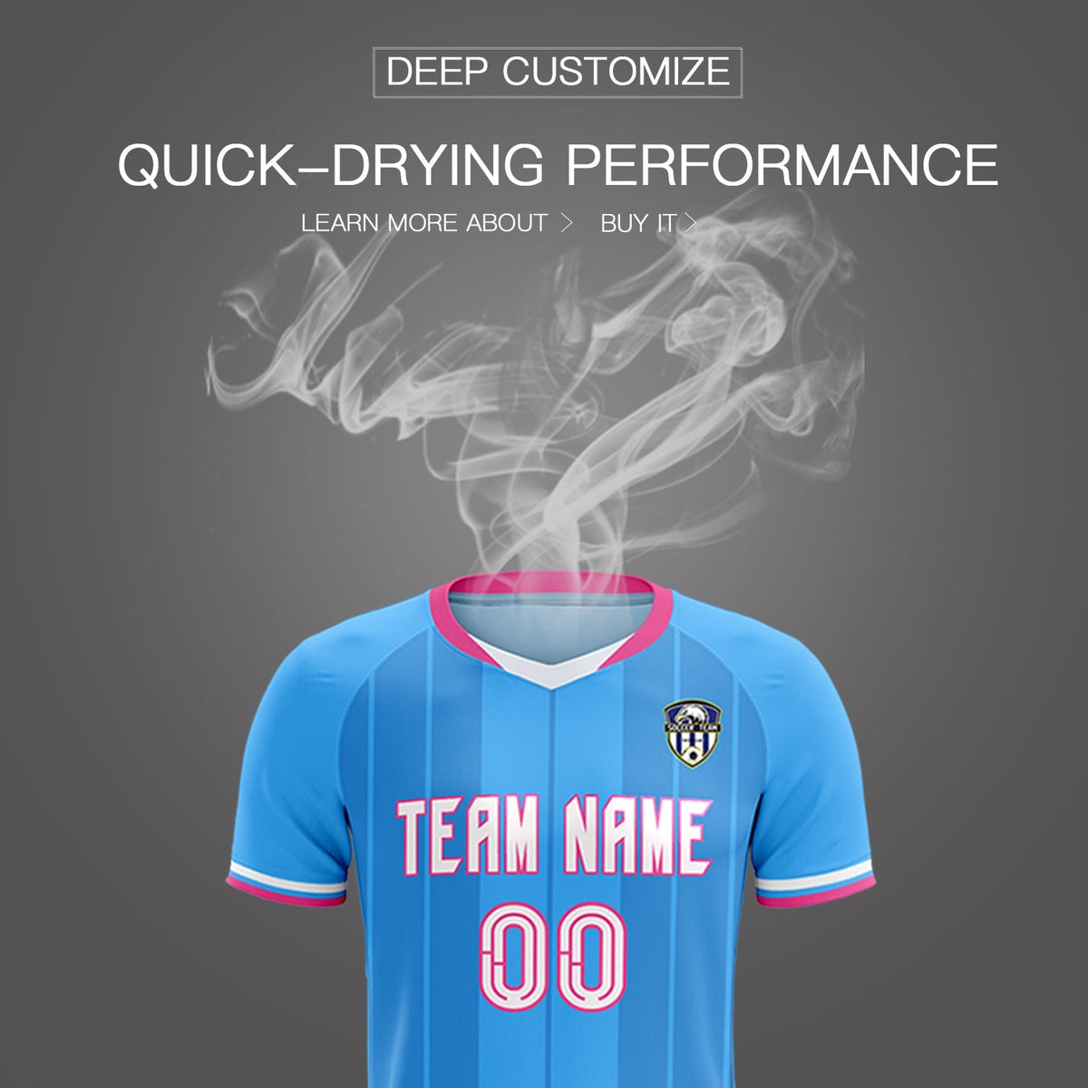 Custom Powder Blue Classic Striped Personalized Football Kit Jersey