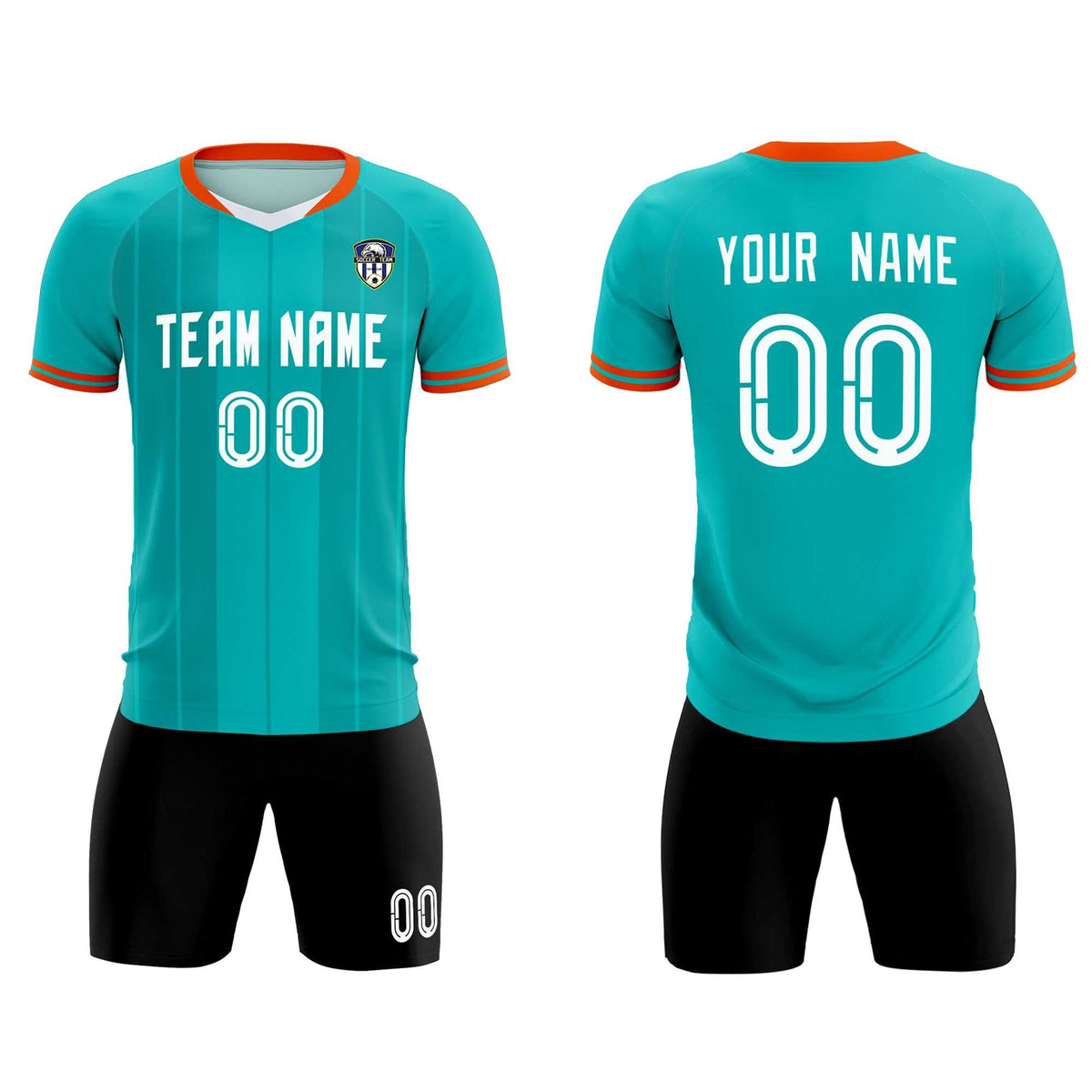 Custom Green Classic Striped Personalized Football Kit Jersey