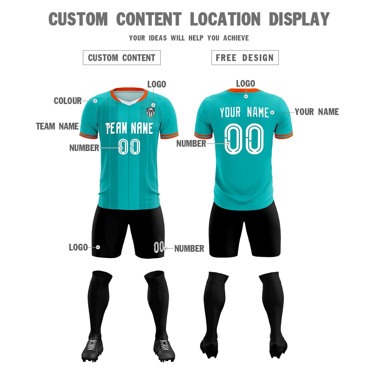 Custom Green Classic Striped Personalized Football Kit Jersey