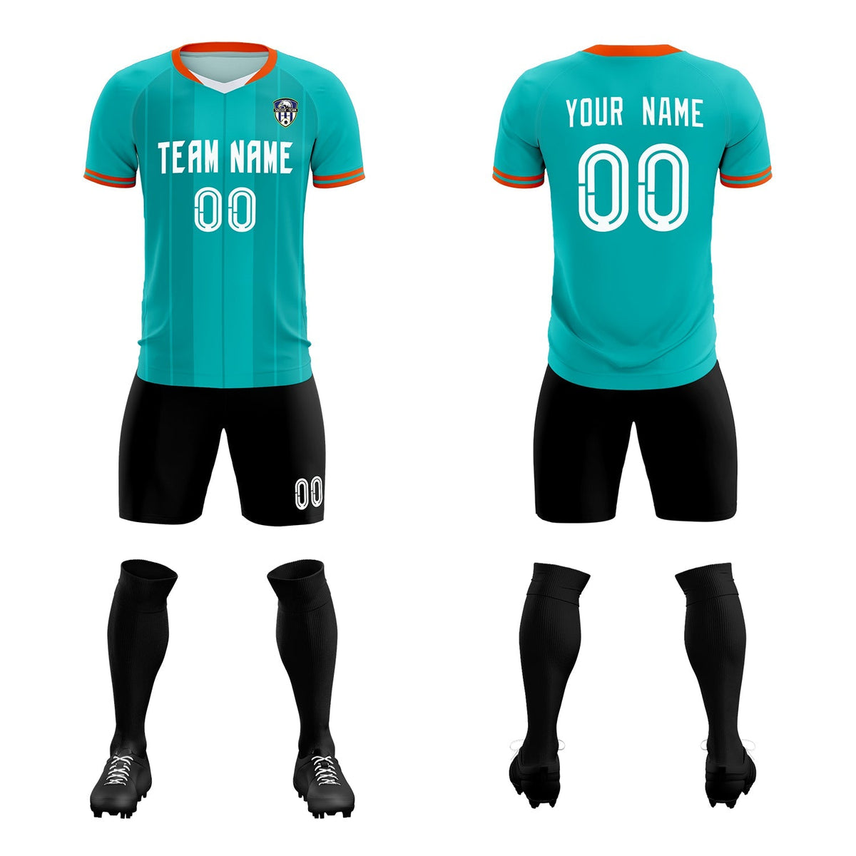 Custom Green Classic Striped Personalized Football Kit Jersey