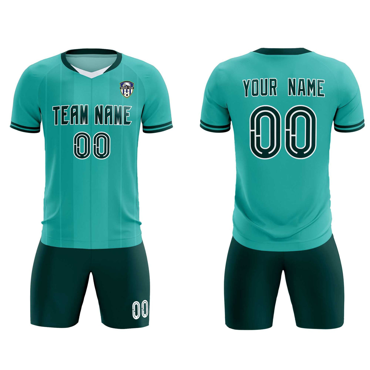 Custom Bright Green Classic Striped Personalized Football Kit Jersey