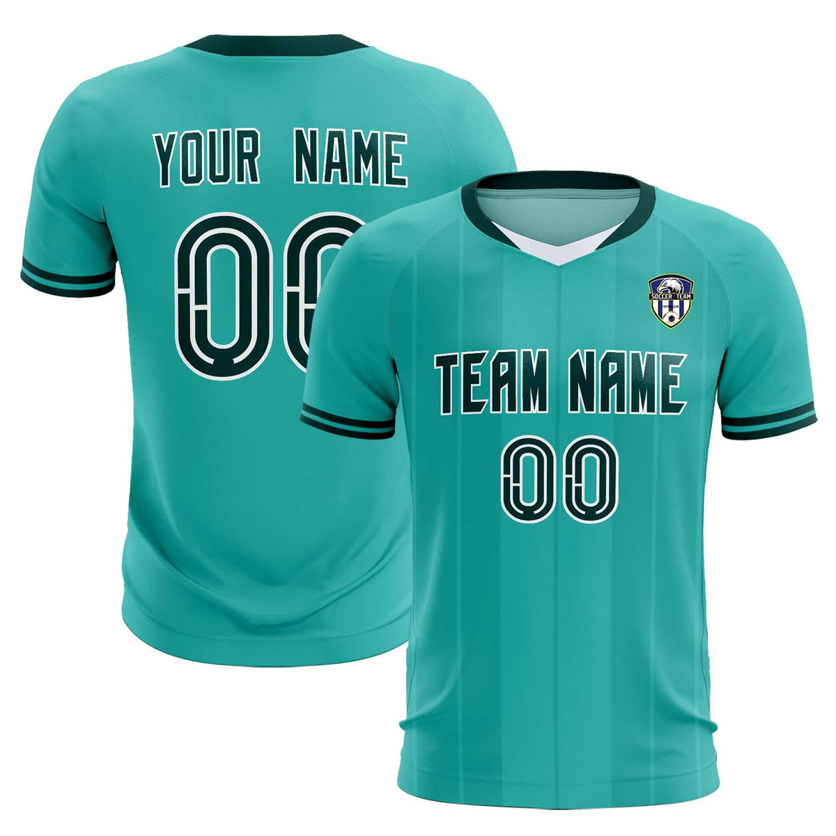 Custom Bright Green Classic Striped Personalized Football Kit Jersey